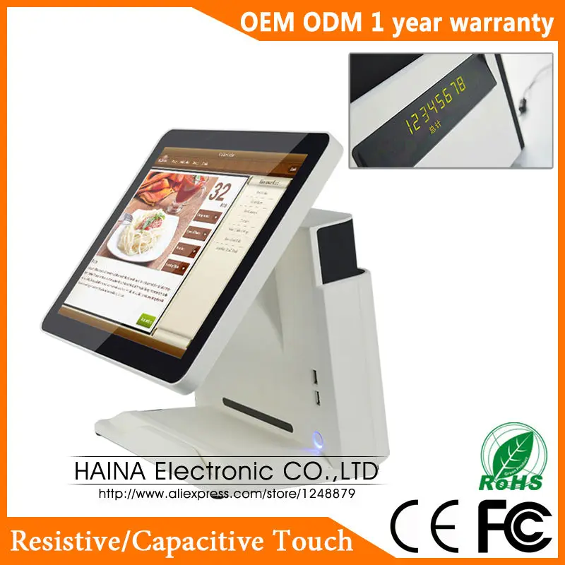 Haina Touch 15 дюймов все в одном сенсорный экран True Flat POS системы с дисплеем клиента