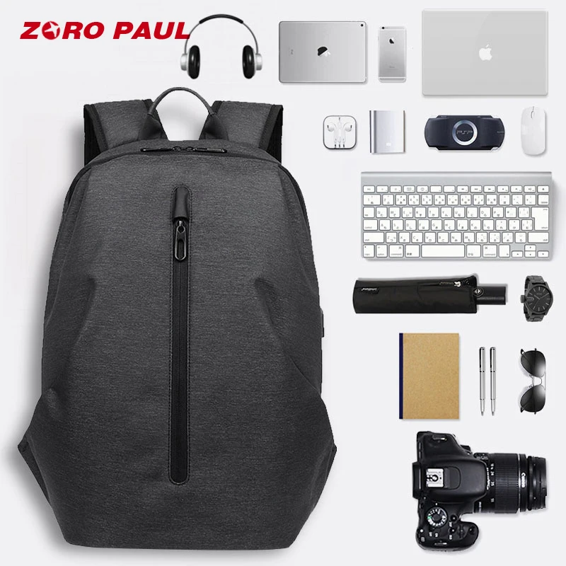 

ZORO PAUL USB Charging 15.6 inch Laptop Backpack Men Travel Back pack Backpack Schoolbag for Boy Male Anti Theft Bagpack Bookbag