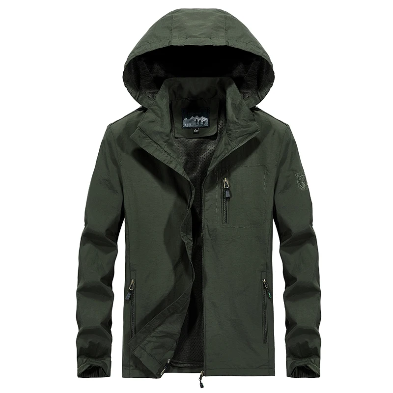 العلامة التجارية AFS JEEP جاكيتات للرجال 2018 جديد قميص الربيع الخريف للماء سريعة الجافة يندبروف خندق معطف الرجال رقيقة سترة الذكور