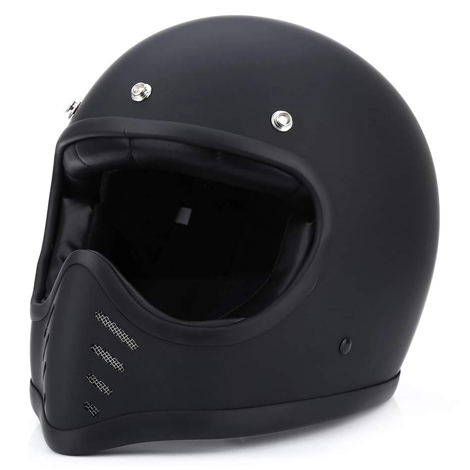 

Motorcycle Helmet Retro Style Unisex Motorcycle Safety Full Face Detachable Helmet Breathable L Size Lightweight  ABS Shell New