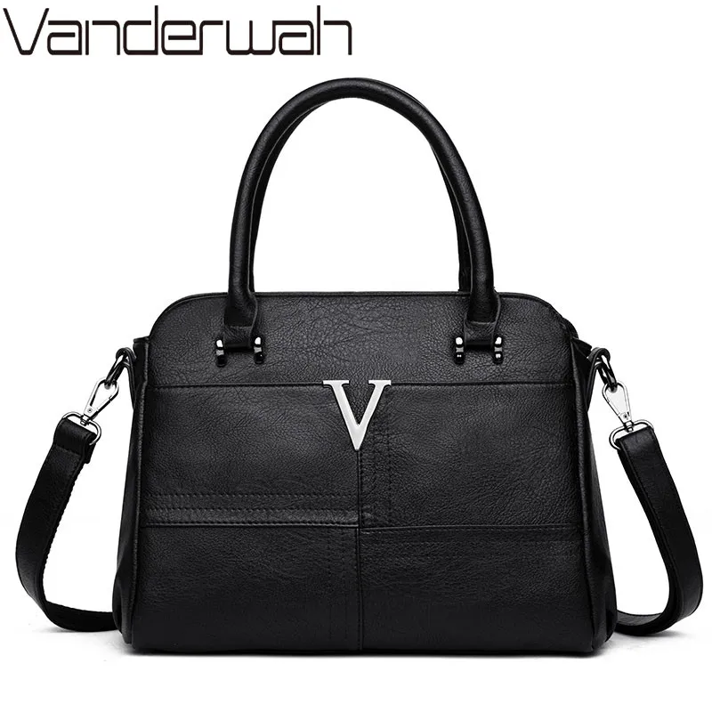 Vanderwah الأعلى مقبض حقائب حقائب نسائية حقائب جلدية فاخرة مصمم الإناث التطريز عارضة الكتف حقيبة حمل للفتيات الكيس