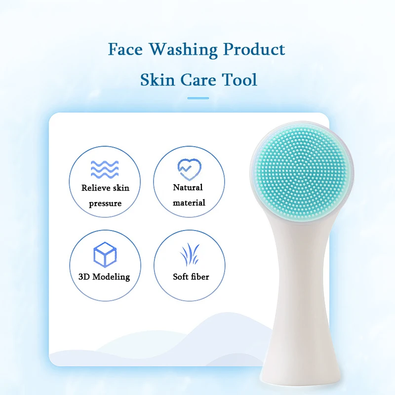 Double Side Silicone Facial Cleanser Wash Brush Soft Mild Fiber Face Cleaning Portable Size Massage Washing Skin Care Tool|Устройство