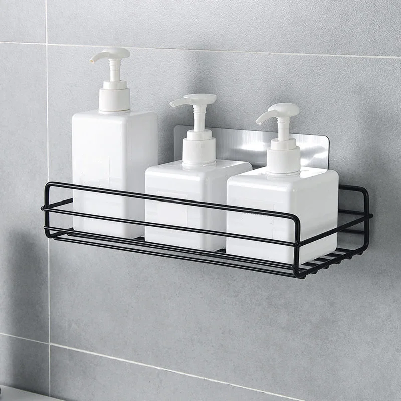 

Iron Kitchen Bathroom Shower Shelf Storage Suction Basket Caddy Rack Easy to install without installation traces _WK
