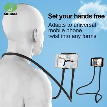 

Alisuber 118CM Long Arm Lazy Hanging Neck Phone Stand Holder 360 Rotation Flexible Bed Desk Phone Mount Bracket for 4.5-6 inches