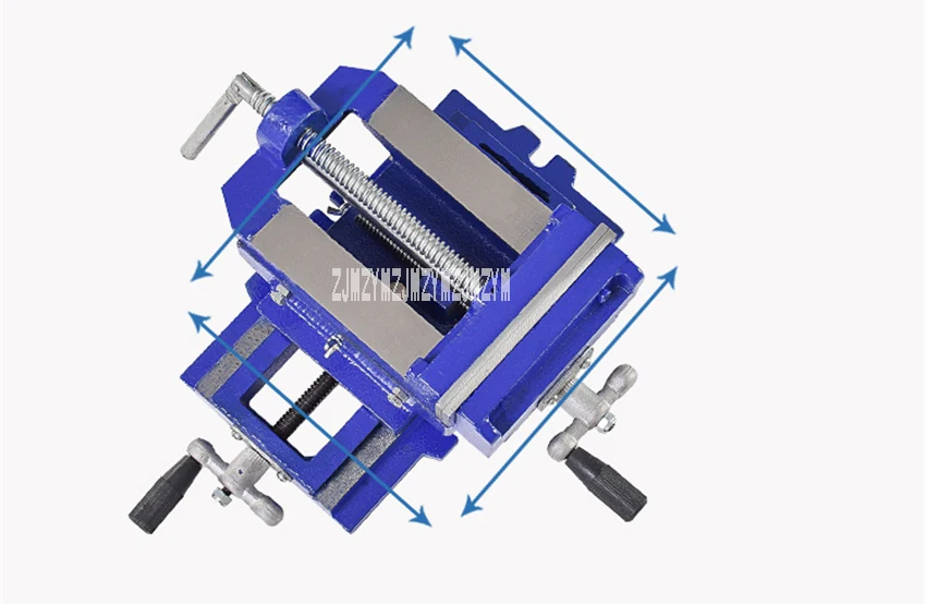 Cast Iron Bench Drill Operating Platform Flat Tongs Precision Heavy Duty Bench Vise Clamp Tool Two-Way Movement Plain Vice