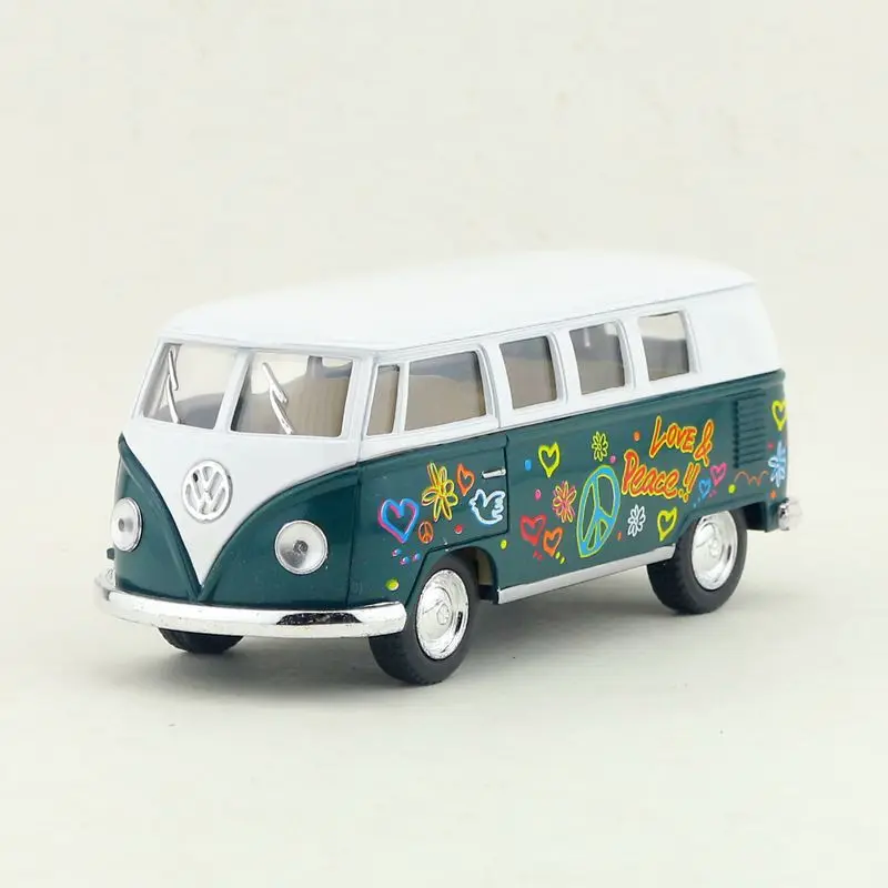 /KiNSMART игрушки/Diecast модель/1:32 Масштаб/1962 Volkswagen Классическая автобус/тянуть обратно автомобиль /Коллекция/подарок для детей - Цвет: Зеленый