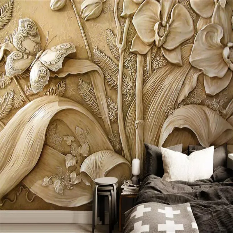 3D stereo orchid butterfly background wall professional making murals, wallpaper wholesale, custom poster photo wall 3D stereo orchid butterfly background wall professional making murals, wallpaper wholesale, custom poster photo wall