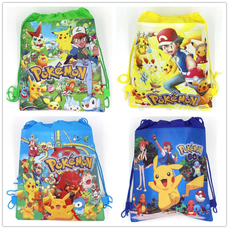 Сумка Pokemon Go из нетканого материала с Пикачу рюкзак на шнурке Подарочная сумка