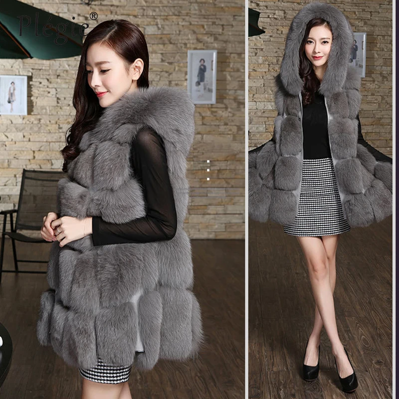 À Gray Manteau 2018 Vest pink Vest Vest Gilet Light Avec Capuche De Veste Outwear Hiver Haute Qualité Plegie red Vest Fourrure Poches Femmes Fur Carré Fausse dark qU0EES