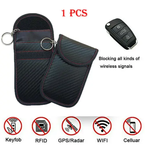

1X Car Key Signal Blocker Case Pouch Keyless Rfid Blocking Bag Phone Storage Bag