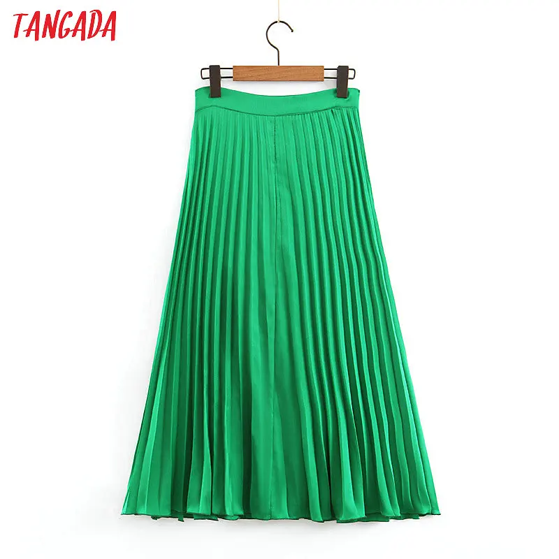Tangada женская летняя шифоновая юбка с боковой молнией и высокой талией, женские модные элегантные плиссированные юбки, faldas mujer SL371