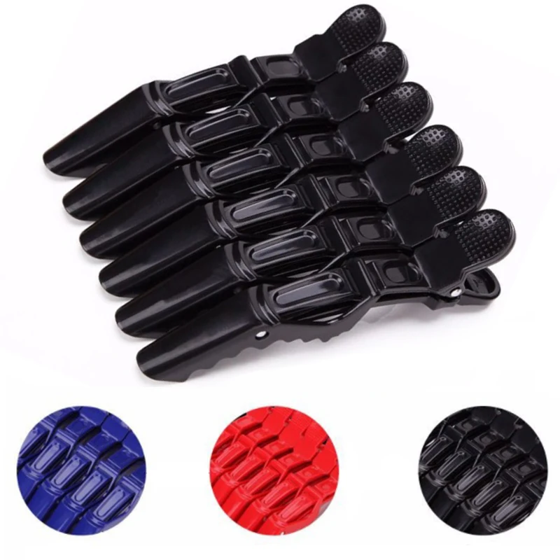 

6pcs Professional Matte Sectioning Clips Clamps Hairdressing Salon Hair Grip Crocodile Hairdressing Hair Style Barbers Clips