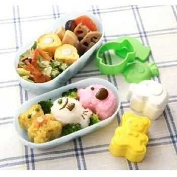 

1set 3D Cartoon Sushi Maker Fish Elephant Bear Rice Roll Mold Kitchen DIY Children Rice Ball Bento Mould Kitchen Accessories