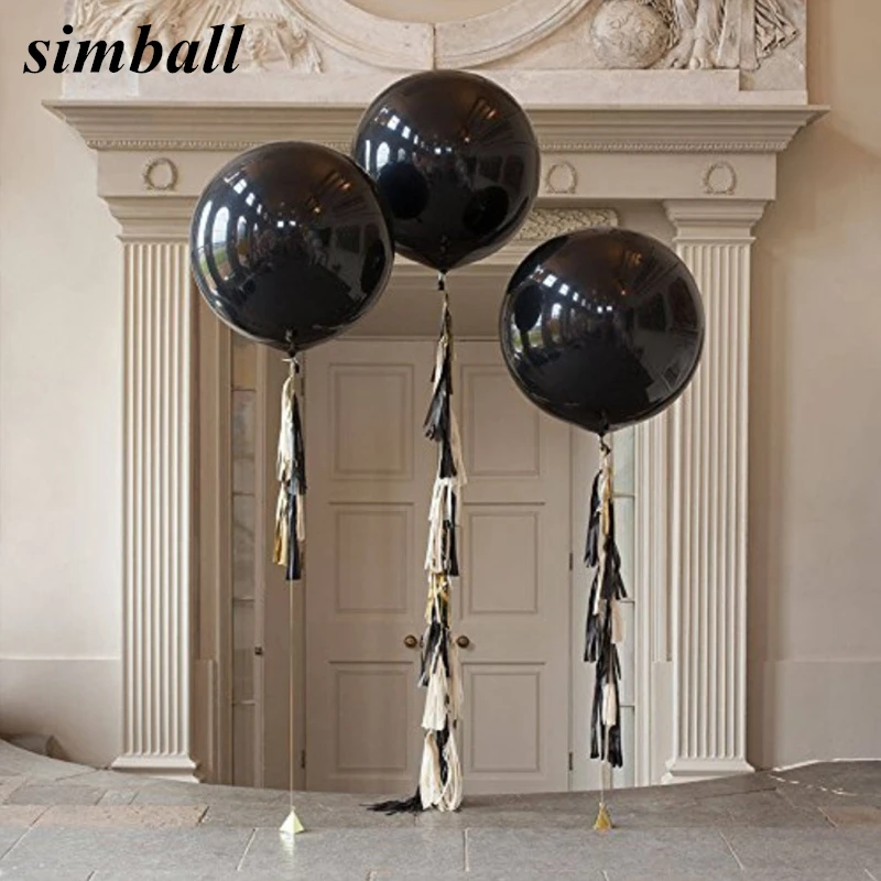 

Black Round Latex Balloons 36 Inches Wedding Decoration Helium Big Large Giant Balloons Birthday Party Decor Inflatable Air Ball