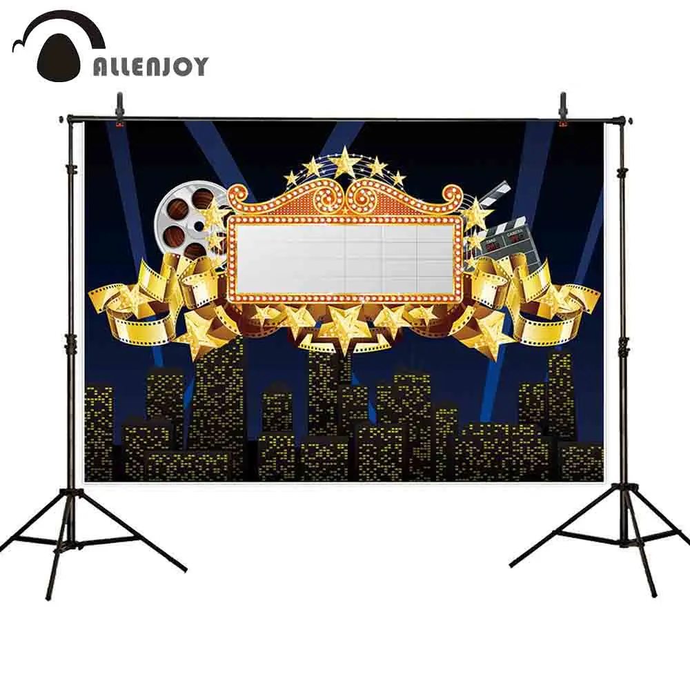 Allenjoy photography background cinema city film night gold stars