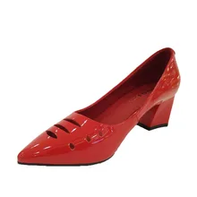 Jindier shoppe high quality fashion patent Leather Cut-Outs with high heeled women’s shoes with summer pumps