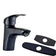 Free Shipping Deck Mounted Short Bathroom Vanity Sink Mixer Faucet Single Handle Brass Black Hot and