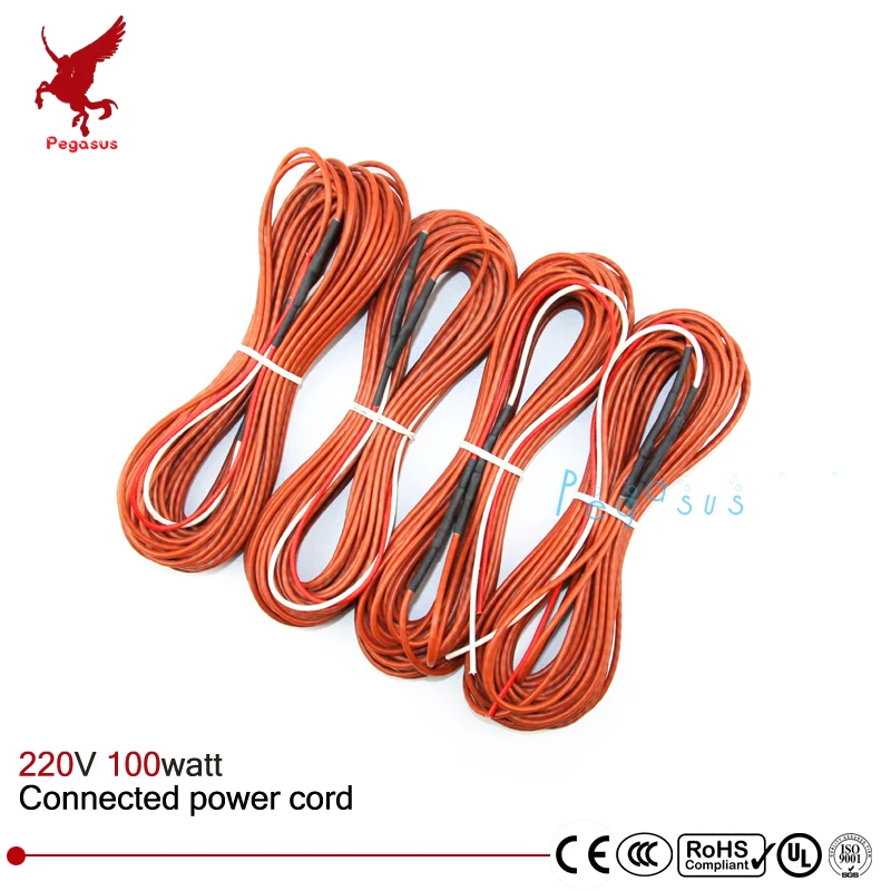 

12K 15meters 100Watt 220V Carbon fiber heating cable Silicon rubber heating cable Multipurpose heating cable Rubber heating wire