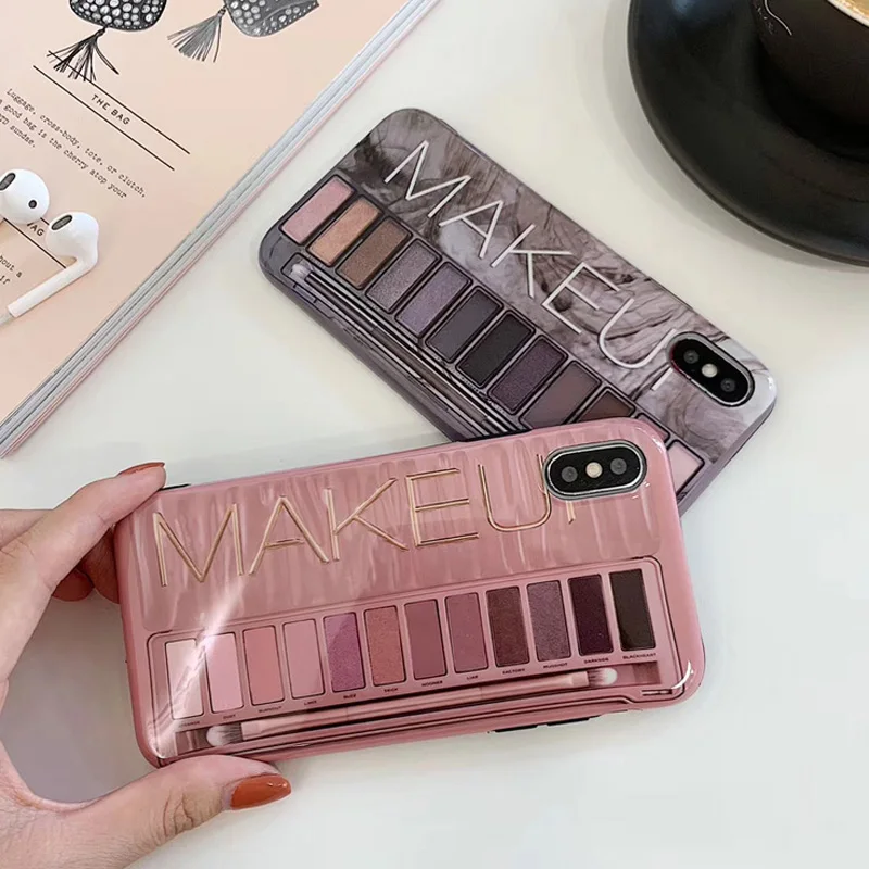 Remazy Модные женские чехлы с тенями для глаз iPhone 7 8 Plus X XS Max XR мягкие 6 6S Coque|Бамперы| |