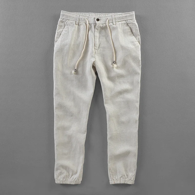 Suehaiwe's brand linen pants men summer autumn men pants ankle length