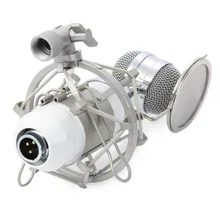 Professional Condenser Sound Recording Microphone USB Echo Function microfone with Mic Shock Mount + Mic Wind Screen Pop Filter