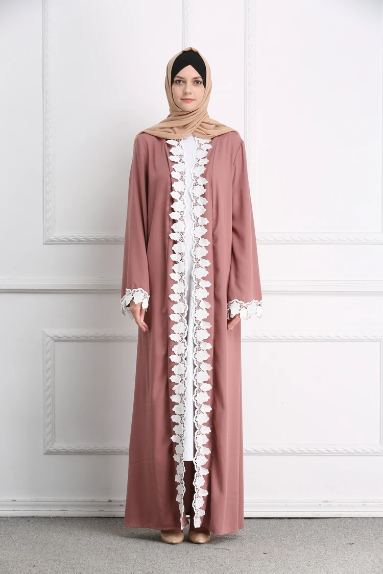 

Caftan Marocaine 2019 Fashion Women Muslim Abaya Patchwork Lace Turkish Moroccan Kaftan Plus Size Abaya Dubai Islamic Dress