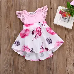 Для маленьких девочек одежда для малышей кружевная кофточка без рукавов летнее платье принцессы детская одежда