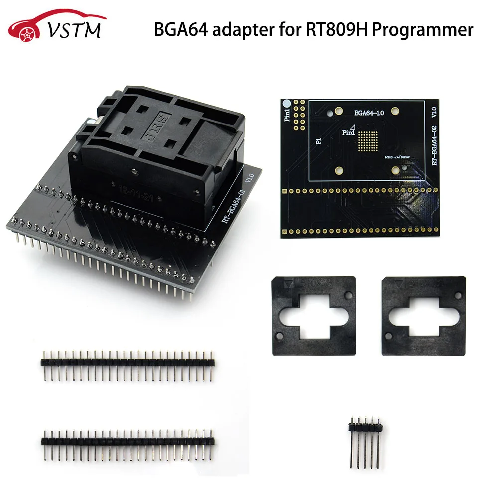 

VSTM BGA64 adapter for RT809H Programmer universal RT-BGA64-1 1.0mm RT-BGA64-02 Socket 11*13mm programador EMMC adapter