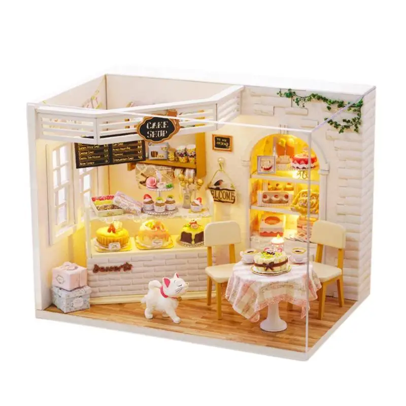 3D кукольный домик Деревянный DIY кукольный домик миниатюрная коробка Кукольный дом мини-игрушки С Пылезащитным покрытием набор мебели игрушки для детей - Цвет: 04