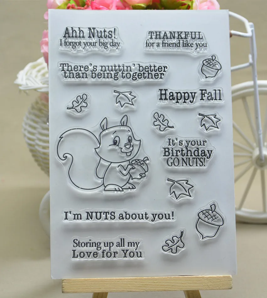 

Squirrel stamp Clear Stamp for Scrapbooking Transparent Silicone Rubber DIY Photo Album Decor h114