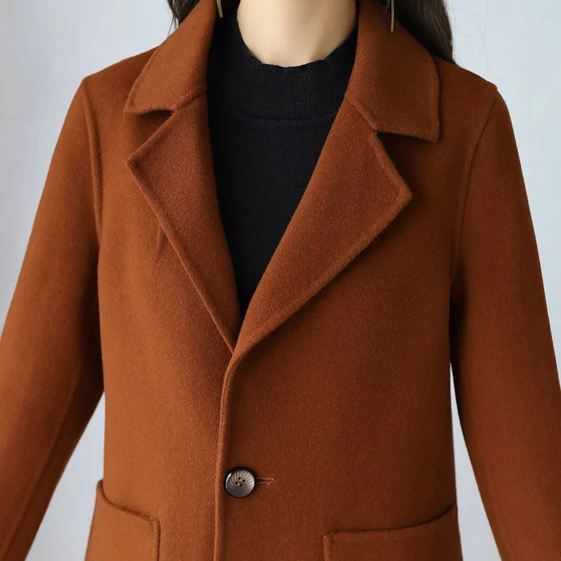 2018 Hot Sale Woman Wool Coat High Quality Winter Jacket Women Slim Woolen Long Cashmere Coats Cardigan Jackets Elegant Blend