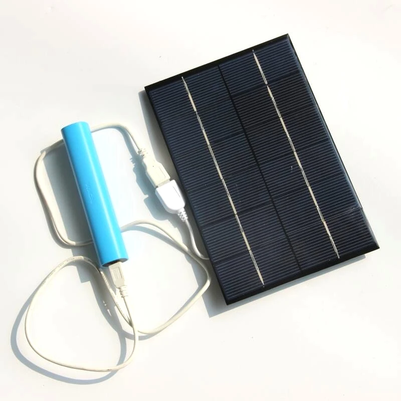 Акция! 50 шт./лот 4 2 W 6V 700mA солнечная батарея поликристаллическая панель + USB легко DIY