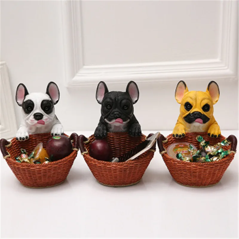 

1/1 Resin FRENCH BULLDOG Dogs Simulated Animal Pet Dog Home Decor Storage Action Figure Collectible Model Christmas Toy BOX D406