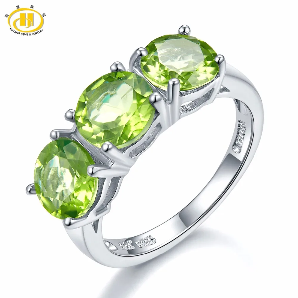 Женское кольцо с натуральным Перидотом 925 карата из серебра пробы|fine jewelry|gemstone jewelry925 sterling gemstone rings |