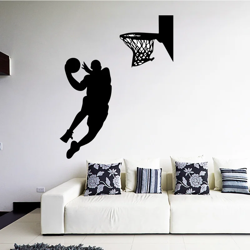 Removable Wallpaper Basketball Player Wall Sticker Sport Boys Name Vinyl Sticker