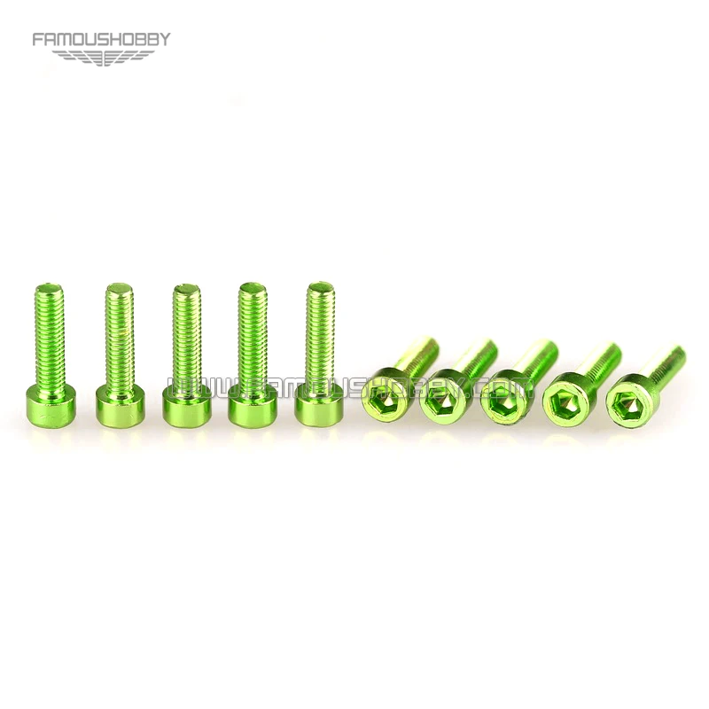 Famoushobby 6061 M3X12MM Hex Head Aluminum Screws, Cup Head Aluminum