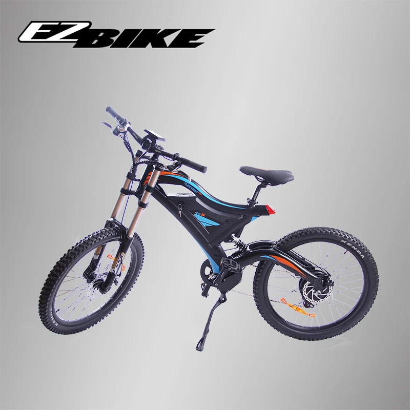 Best EZBIKE e-bike Mountain Electric Bike Full Suspension Alluminium Folding Frame 27 Speed Disc Brake 26" Wheel 2