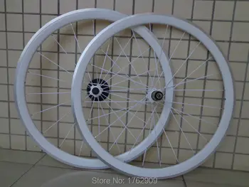 

1pair New white color 700C 38mm clincher rim Road bicycle carbon fibre bike wheelsets with alloy brake surface free shipping