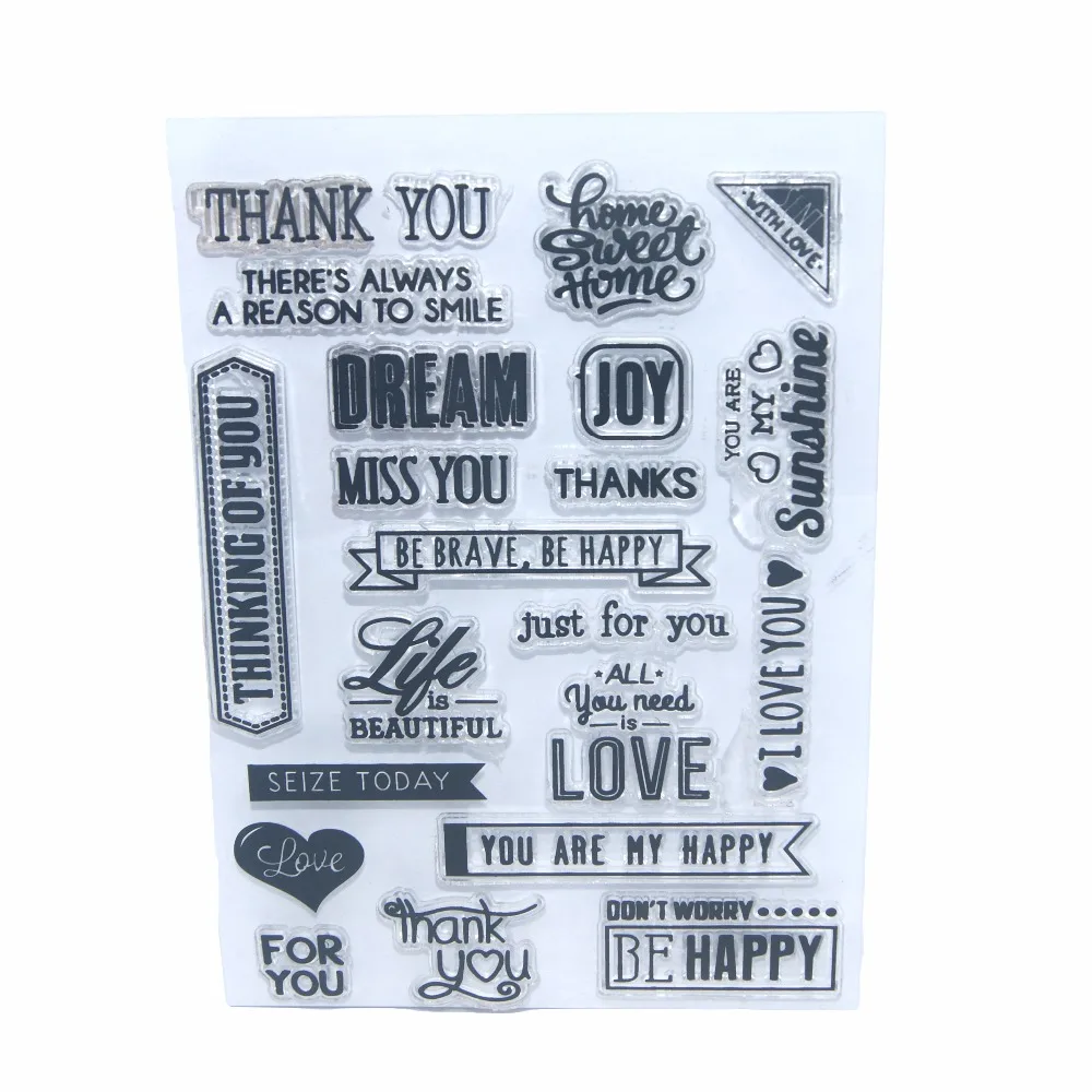 Free Shipping English Word art Transparent Clear Silicone Seal for DIY Scrapbooking/photo Album Decorative Stamp Sheets | Канцтовары для