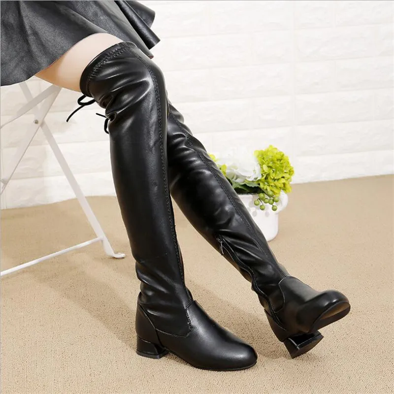 

MHYONS Children Over Knee Boots Girl Shoes Knee Fashion Children Boots 2018 Autumn And Winter Princess Girls Students Mama Shoes