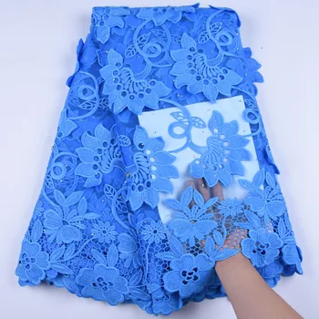 

Applique African Net Lace Fabric 3D Flower Milk Silk French Lace Fabric High Quality Nigerian Lace Fabric For Wedding Dress1634B