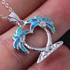 FDLK  Hot New Arrival Cute Ocean Beach Jewelry Blue Opal Sea Turtle 1PC Allergy Free Adjustable Pendant Necklace ► Photo 3/6