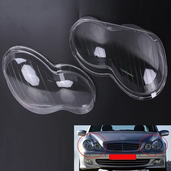 

ABS Pair Car Headlight HeadLamp Len Lens Cover for Benz W203 C-Class 01-07 C230 C280 C350 C240 C320 2038203161 , 2038203261