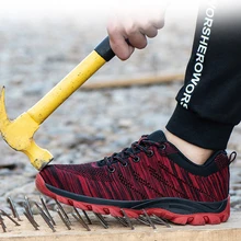 Мужская дышащая рабочая обувь со стальным носком; женские дышащие уличные противоскользящие ПРОКАЛЫВАЮЩИЕ строительные защитные сапоги; обувь