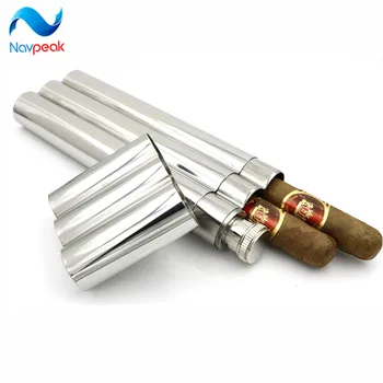 

10pcs/lot Carry Holder Hip Flask wholesale Mirror Polished with two Cigar Tube 2 OZ Funnel Grade 304 Stainless Steel for Man