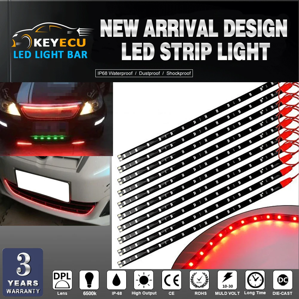 KEYECU чисто Красный 12 в 30 см 15SMD Светодиодная лента высокой мощности s
