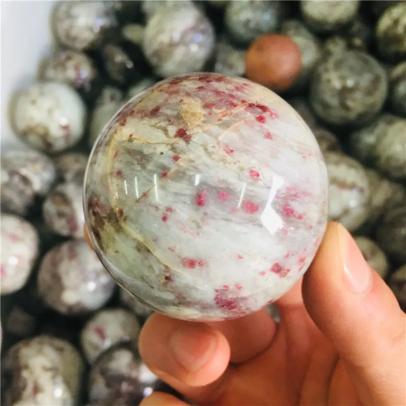 6cm Natural crystal red tourmaline ball home decoration ball 6cm Natural crystal red tourmaline ball home decoration ball