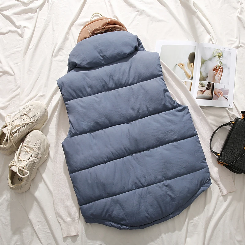

Women Winter Hoodie Vest Puffer Down Vest Coats Winter Waistcoat Short Down Vest Vest Sleeveless Coat