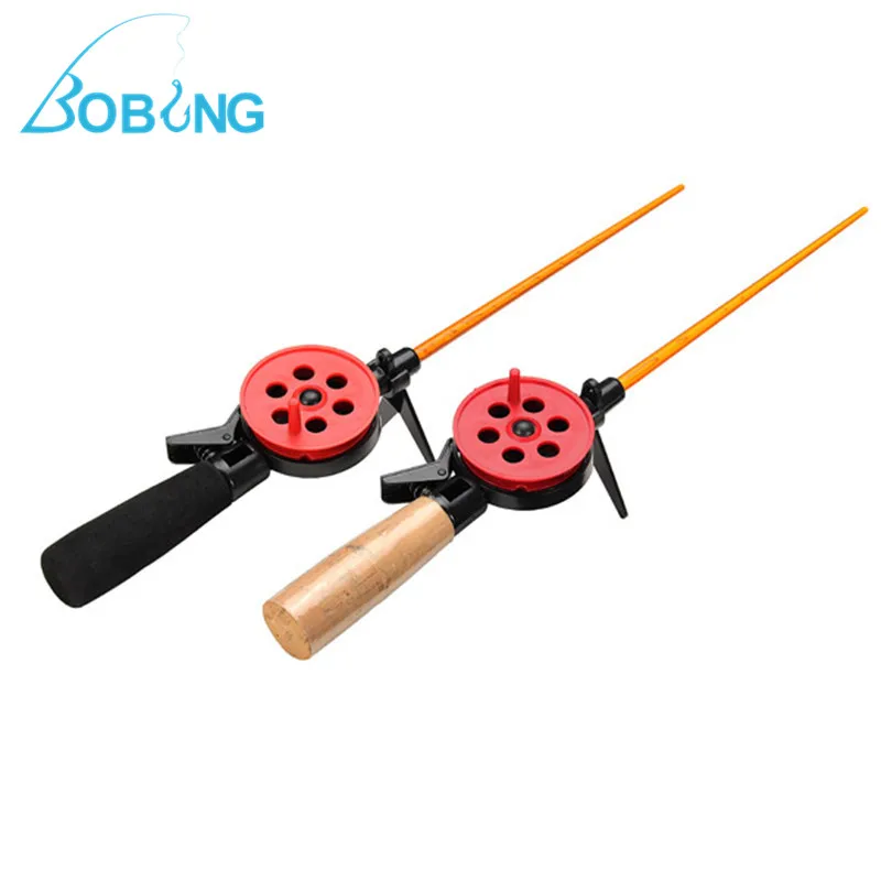 

Bobing HFB-8/8X Winter Ice Fishing Rod Wood/Foam Handle Portable Mini Spinning Rod Fishing Trackle pesca Accessory Fishing Pole