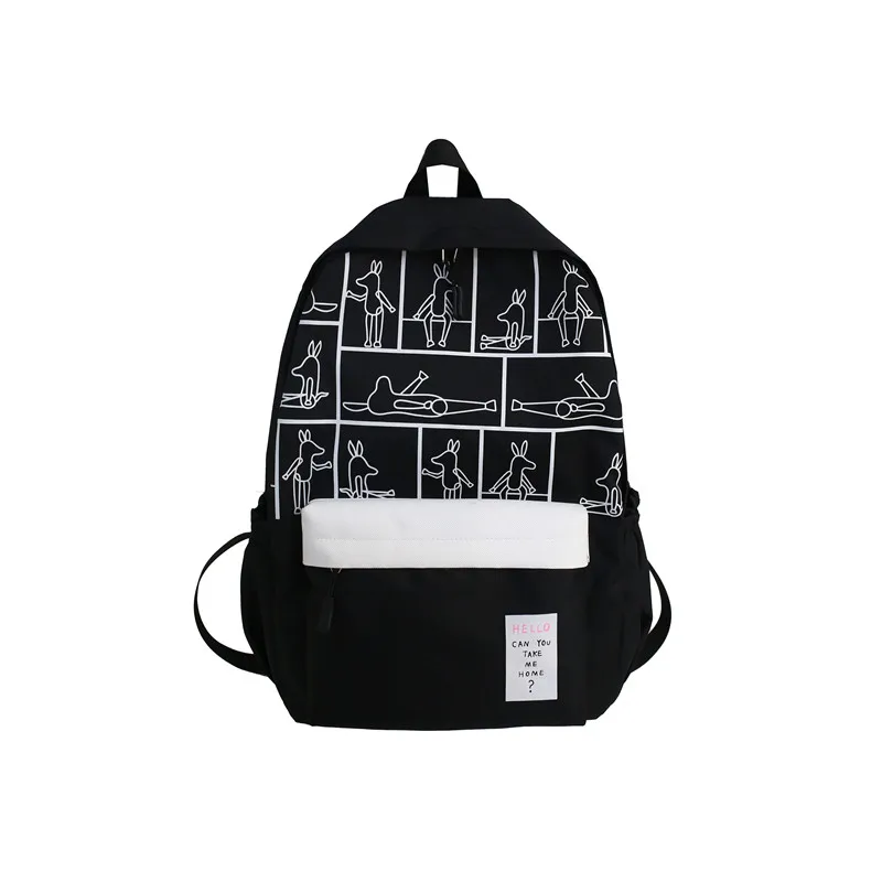 Рюкзак контрастного цвета, милый мультяшный школьный рюкзак для девочек-подростков, свежий нейлоновый рюкзак для отдыха или путешествий, женская брендовая сумка для книг
